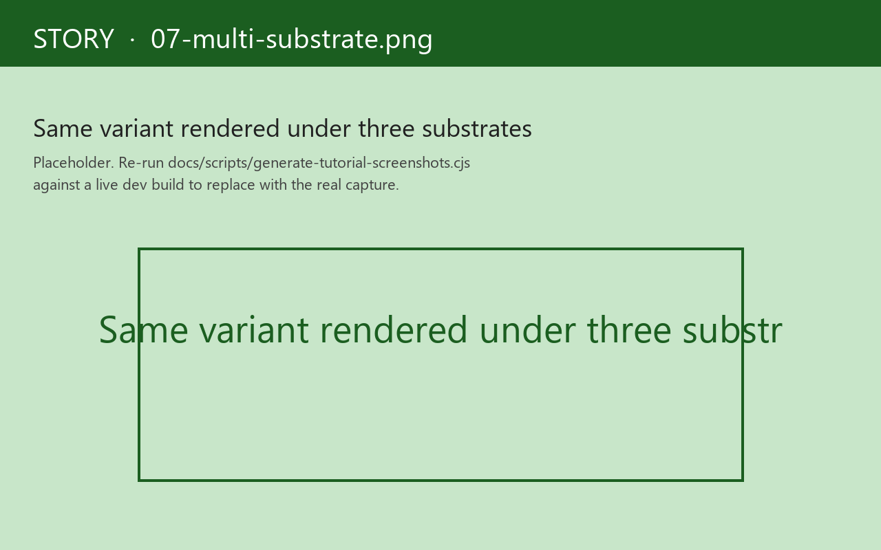 Same variant rendered side-by-side under Reagent, UIx, and Helix